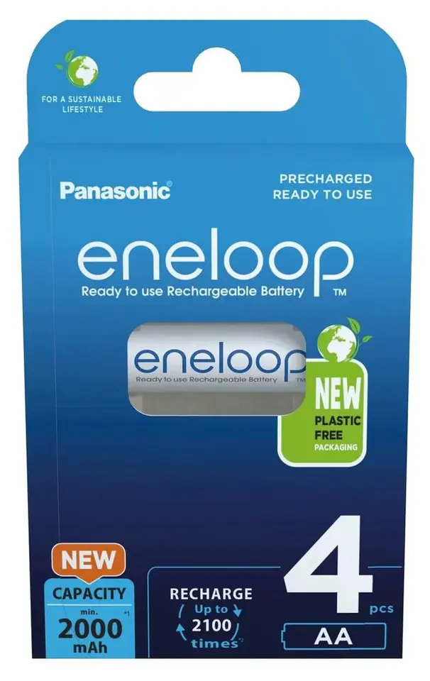 ⁨Akumulatorki Panasonic Eneloop R6 / AA  2000mAh BK-3MCDE/4BE - 4 sztuki (blister)⁩ w sklepie Wasserman.eu