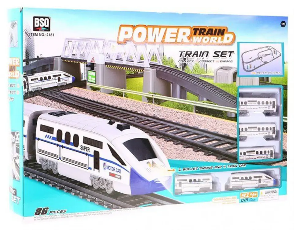 Ogromna Kolejka dla dzieci 3+ Długie tory 914 cm + Pociąg z wagonami + Akcesoria w sklepie Wasserman.eu