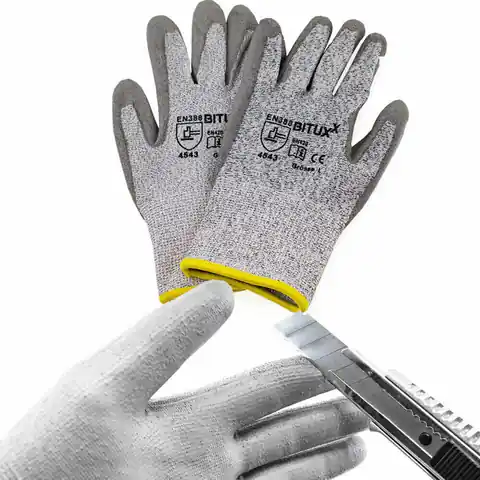 ⁨Rękawice ochronne Bituxx z tkaniny HPPE rozmiar m(8) uniwersalne robocze⁩ w sklepie Wasserman.eu