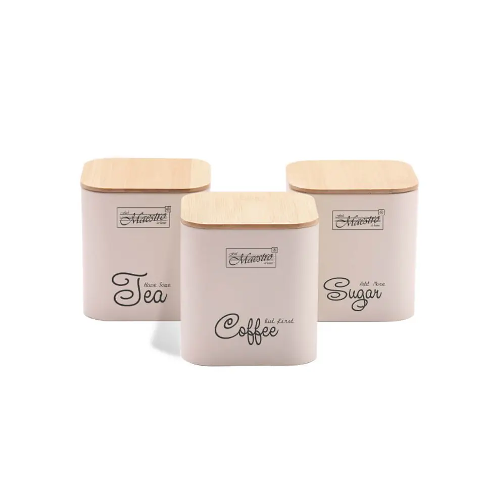⁨SET OF METAL CONTAINERS 3 PCS MR-1775-3S-IVORY⁩ at Wasserman.eu