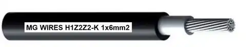 ⁨Photovoltaic cable // MG Wires // 1x6mm2, 0.6/1kV black H1Z2Z2-K-6mm2 BK, 500m spool⁩ at Wasserman.eu