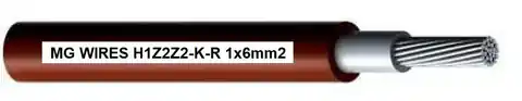 ⁨Przewód fotowoltaiczny // MG Wires // 1x6mm2, 0,6/1kV czerwony H1Z2Z2-K-R-6mm2 RD, opakowanie 50m⁩ w sklepie Wasserman.eu