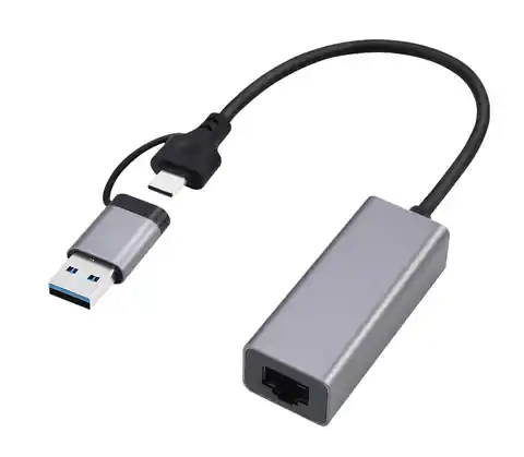 ⁨Gembird A-USB3AC-LAN-01 USB 3.1 + type-C Gigabit network adapter, space grey⁩ at Wasserman.eu