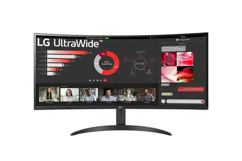 ⁨LG 34WR50QC-B computer monitor 86.4 cm (34") 3440 x 1440 pixels UltraWide Quad HD LCD Black⁩ at Wasserman.eu