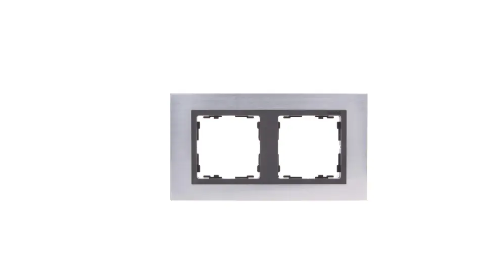 ⁨Simon 82 Double horizontal frame metal stainless steel/ graphite interframe 82827-37⁩ at Wasserman.eu