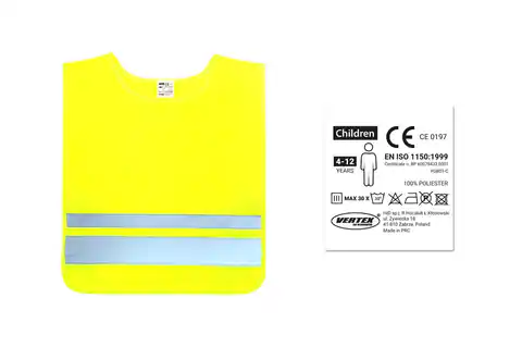 ⁨01736 Kamizelka ostrzegawcza dziecięca żółta SVK-03 z certyfikatem⁩ w sklepie Wasserman.eu