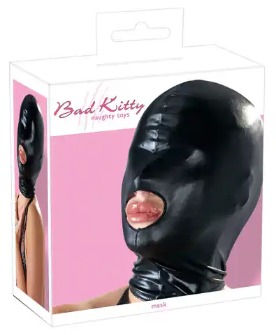 ⁨Maska czarna z otworem na usta Bad Kitty⁩ w sklepie Wasserman.eu