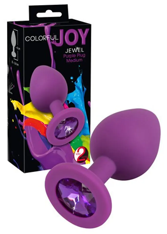 ⁨Korek analny silikonowy Joy Jewel fioletowy 8 cm⁩ w sklepie Wasserman.eu