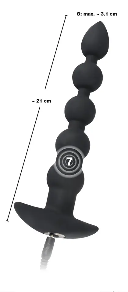 Koraliki analne silikonowe z wibracjami 21 cm Black Velvets w sklepie Wasserman.eu