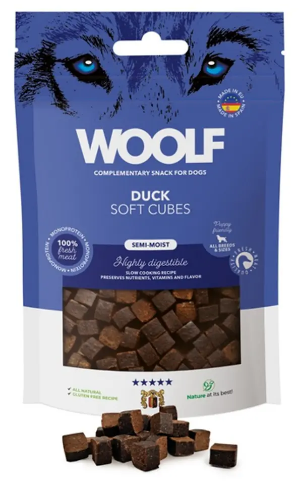 ⁨Woolf Soft Cubes Monoprotein Duck 100g⁩ w sklepie Wasserman.eu