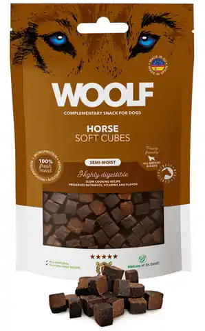 ⁨Woolf Soft Cubes Monoprotein Horse 100g⁩ w sklepie Wasserman.eu