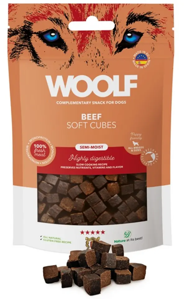 ⁨Woolf Soft Cubes Monoprotein Beef 100g⁩ w sklepie Wasserman.eu