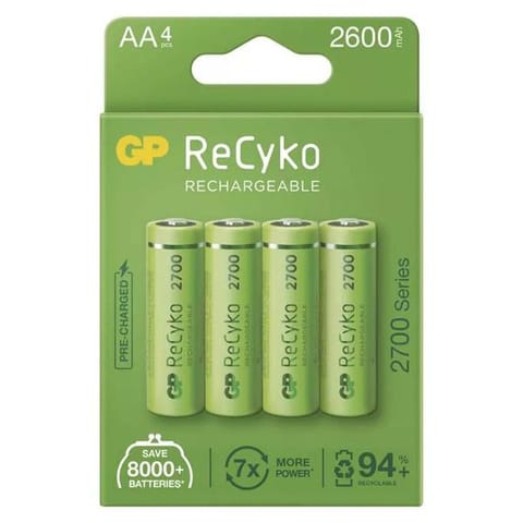 ⁨Akumulatorki, AA (HR6), 1.2V, 2600 mAh, GP, kartonik, 4-pack, ReCyko⁩ w sklepie Wasserman.eu