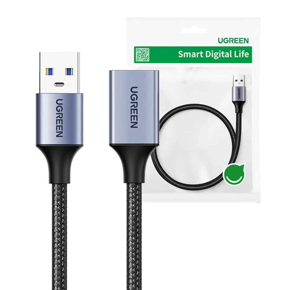 ⁨Kabel przedłużający UGREEN US115 USB-A 3.0, 5m (czarny)⁩ w sklepie Wasserman.eu