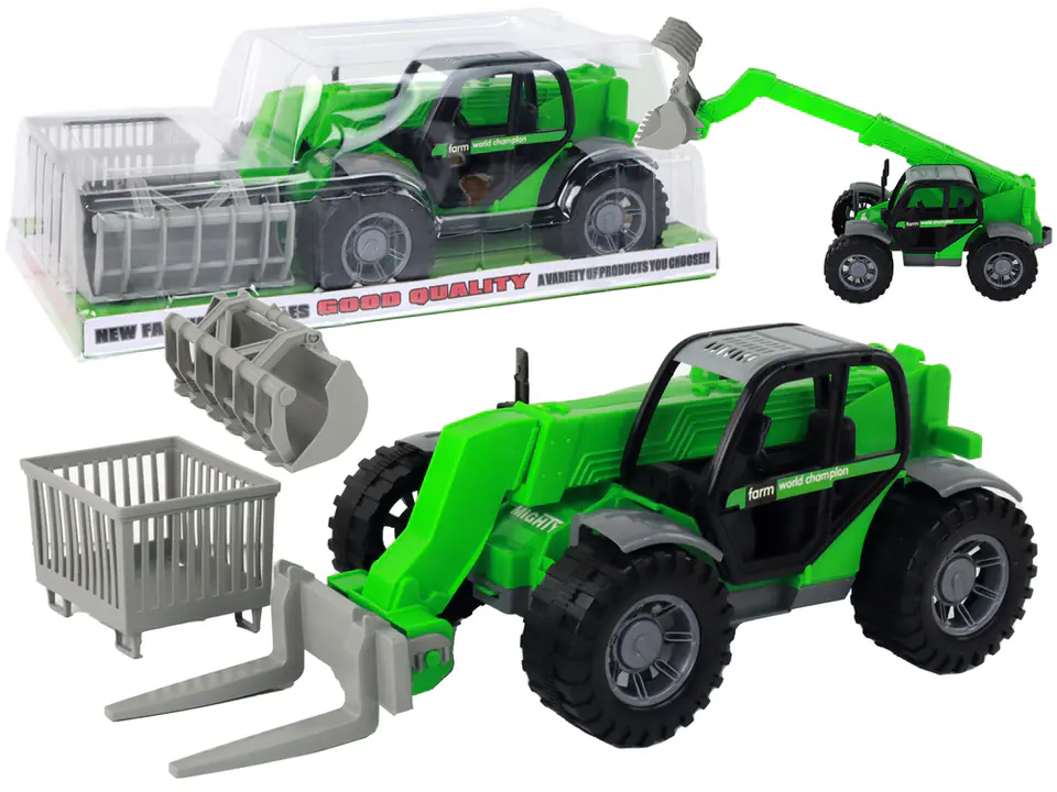 ⁨Pojazd Rolniczy Traktor Zielony Dźwig Maszyna Rolnicza⁩ w sklepie Wasserman.eu