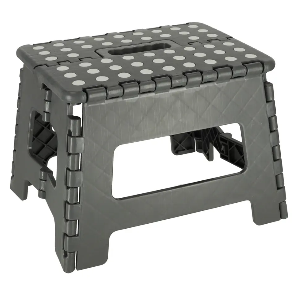 ⁨Stołek taboret składany antypoślizgowy 22cm ciemny szary⁩ w sklepie Wasserman.eu