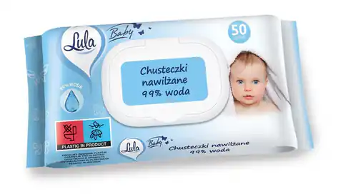 ⁨LULA Baby Chusteczki nawilżane dla niemowląt i dzieci - 99% wody 1op.-50szt⁩ w sklepie Wasserman.eu
