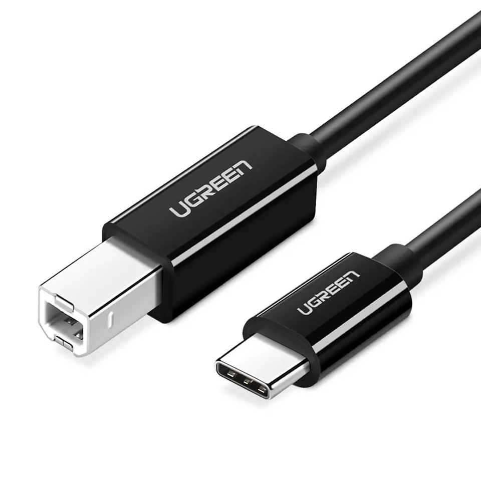 ⁨Kabel przewód do drukarki USB-C - USB-B 480Mb/s 2m czarny⁩ w sklepie Wasserman.eu