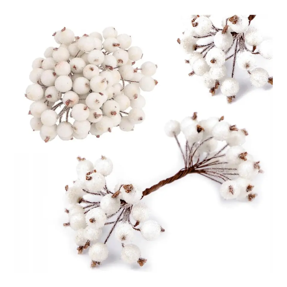 ⁨Mroźna jarzębina biała sztuczna 20szt wiązka GLZ01⁩ w sklepie Wasserman.eu