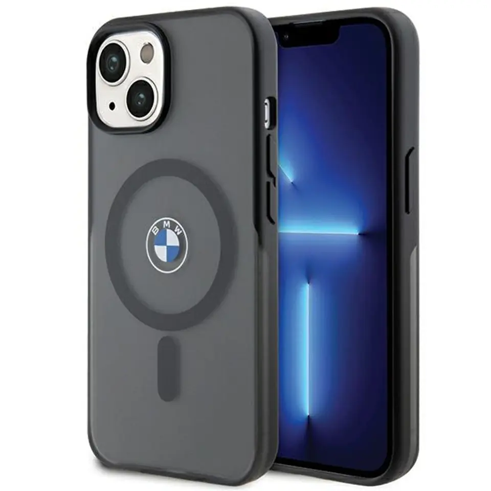 ⁨BMW BMHMP15SDSLK iPhone 15 / 14 / 13 6.1" czarny/black hardcase IML Signature MagSafe⁩ w sklepie Wasserman.eu