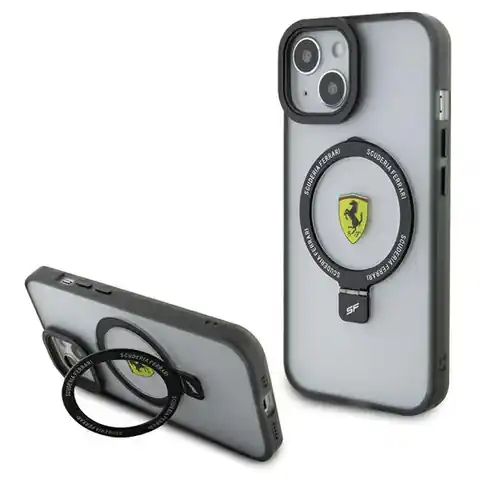 ⁨Ferrari FEHMP15SUSCAH iPhone 15 6.1" transparent hardcase Ring Stand 2023 Collection MagSafe⁩ w sklepie Wasserman.eu