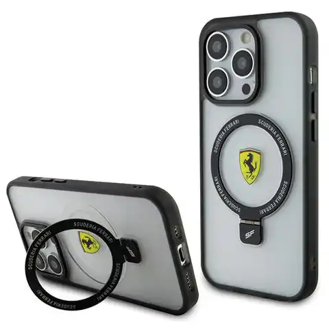 ⁨Ferrari FEHMP15XUSCAH iPhone 15 Pro Max 6.7" transparent hardcase Ring Stand 2023 Collection MagSafe⁩ w sklepie Wasserman.eu