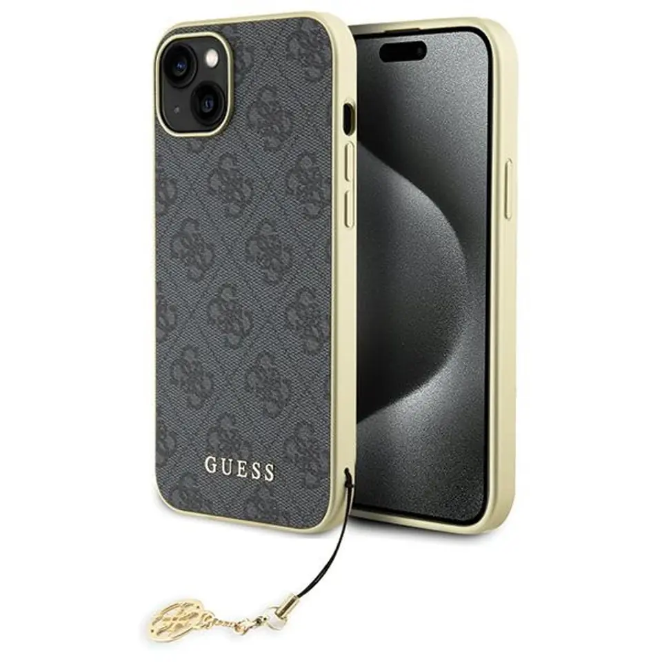 ⁨Guess GUHCP15MGF4GGR iPhone 15 Plus 6.7" szary/grey hardcase 4G Charms Collection⁩ w sklepie Wasserman.eu