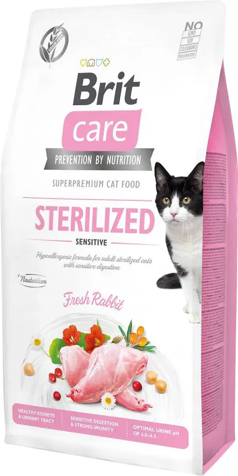 ⁨BRIT CARE Cat Grain-Free Sterilised Sensitive - karma dla kotów wysterylizowanych - 7kg⁩ w sklepie Wasserman.eu