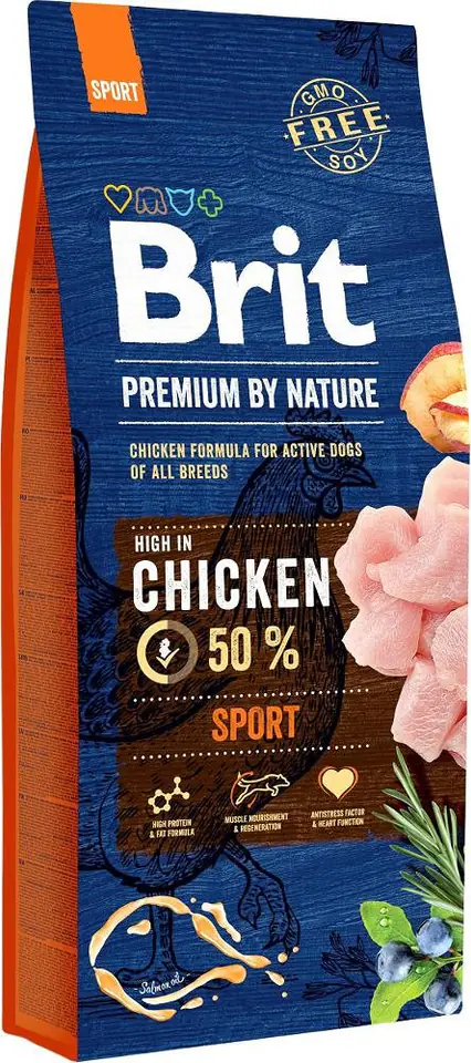 ⁨BRIT Premium by Nature Sport Chicken - dry dog food - 15 kg⁩ at Wasserman.eu