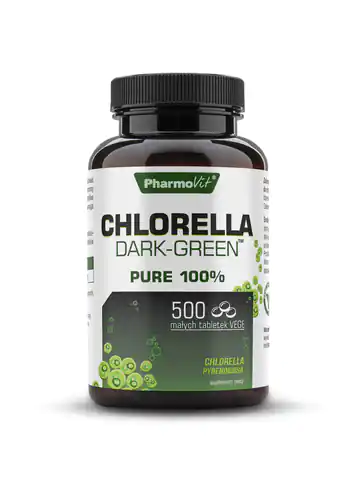 ⁨Chlorella Dark-Green Pure 100% 500 kapsułek PharmoVit⁩ w sklepie Wasserman.eu