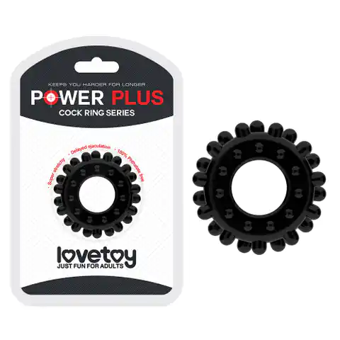 ⁨Pierścień na penisa Lovetoy Power Plus czarny śr. 1,6cm⁩ w sklepie Wasserman.eu
