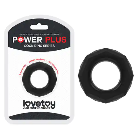 ⁨Pierścień na penisa Lovetoy Power Plus czarny śr. 2cm⁩ w sklepie Wasserman.eu