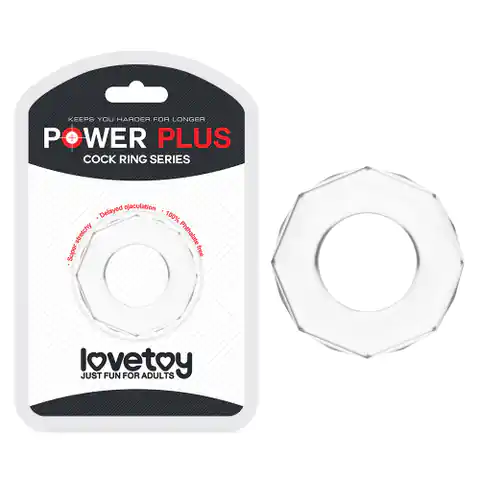 ⁨Pierścień na penisa Lovetoy Power Plus przezroczysty śr. 2cm⁩ w sklepie Wasserman.eu
