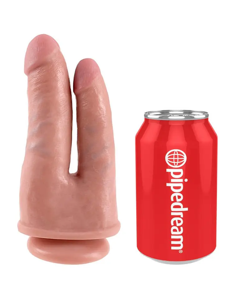 ⁨Dildo podwójne z przyssawką 21 cm King Cock⁩ w sklepie Wasserman.eu