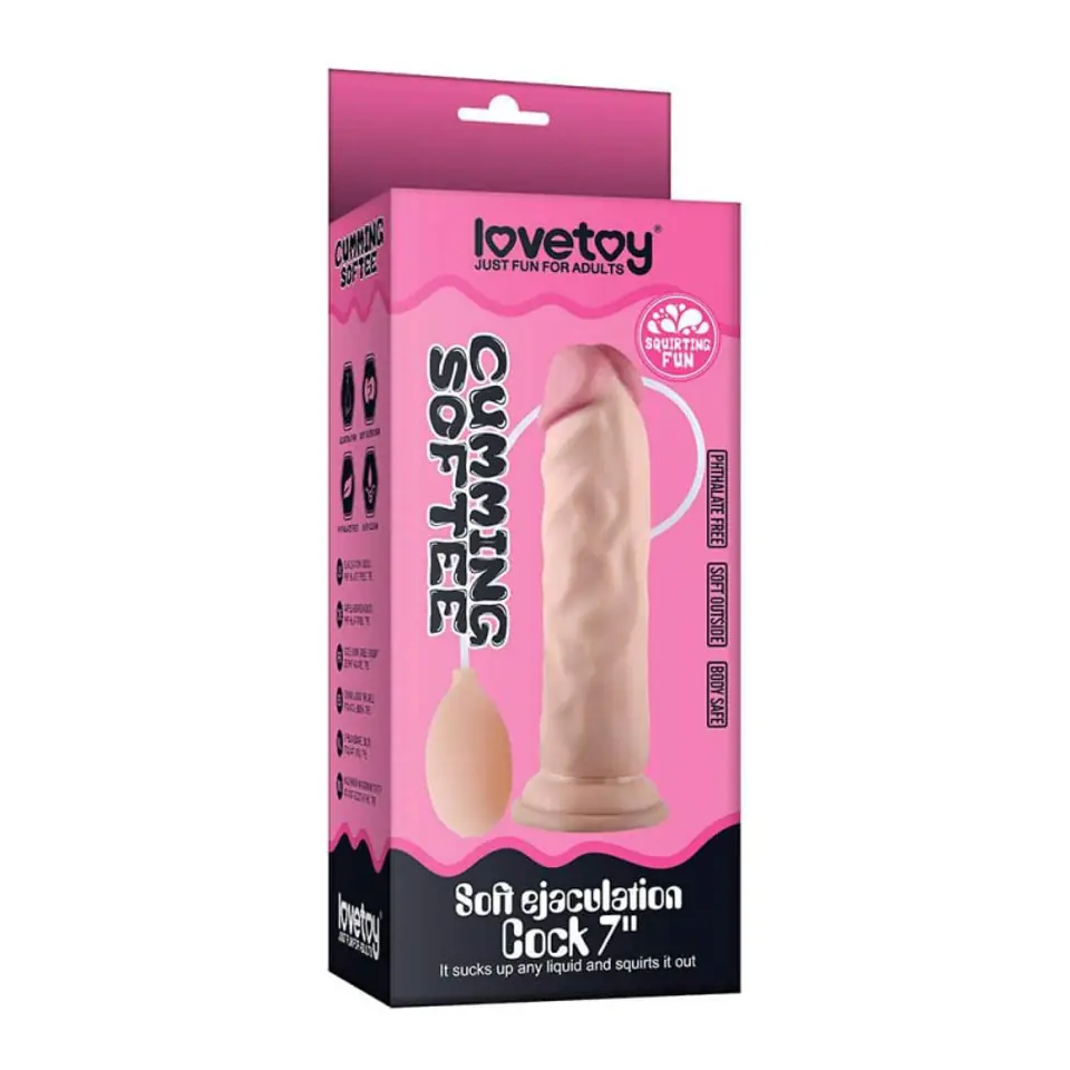 ⁨Dildo z przyssawką i z funkcją wytrysku 21,6 cm Lovetoy⁩ w sklepie Wasserman.eu