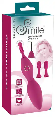 ⁨Silicone vibrator with 3 tips 17.9 cm Sweet Smile⁩ at Wasserman.eu