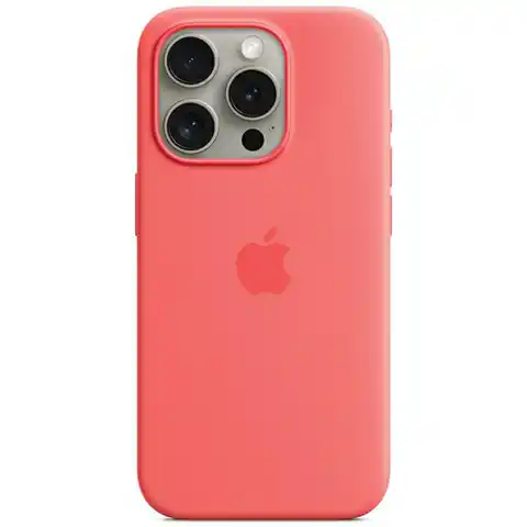 ⁨Etui Apple MT1V3ZM/A iPhone 15 Pro Max 6.7" MagSafe różowy/guava Silicone Case⁩ w sklepie Wasserman.eu