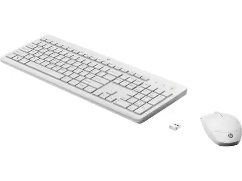 ⁨Zestaw bezprzewodowy klawiatura i mysz HP Combo 230 (biały)⁩ w sklepie Wasserman.eu