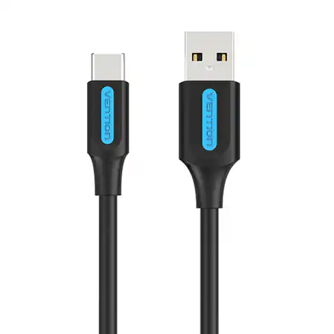 ⁨Kabel USB-A 2.0 do USB-C Vention COKBD 3A 0,5m (czarny)⁩ w sklepie Wasserman.eu