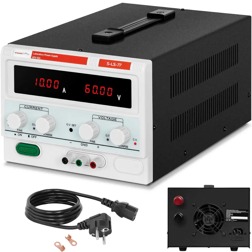 ⁨Zasilacz laboratoryjny impulsowy S-LS-77 0-60V 0-10A DC⁩ w sklepie Wasserman.eu