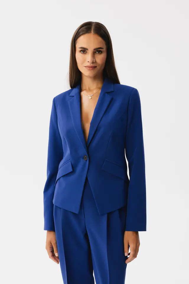 ⁨S353 Krótka marynarka - chabrowa (kolor royalblue, rozmiar L)⁩ w sklepie Wasserman.eu