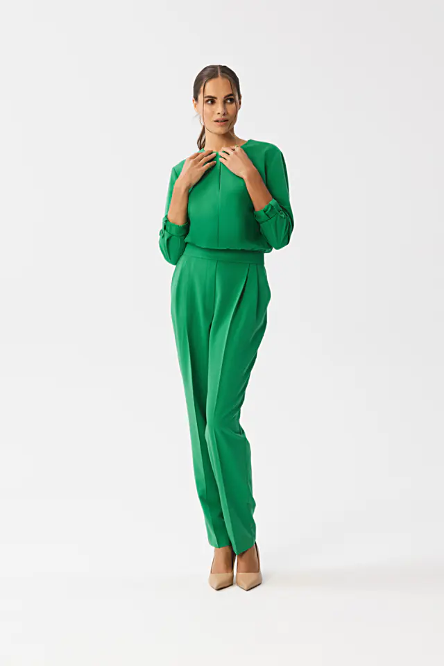 ⁨S355 Kombinezon z łezką w dekolcie - soczysty zielony (kolor green, rozmiar L)⁩ w sklepie Wasserman.eu