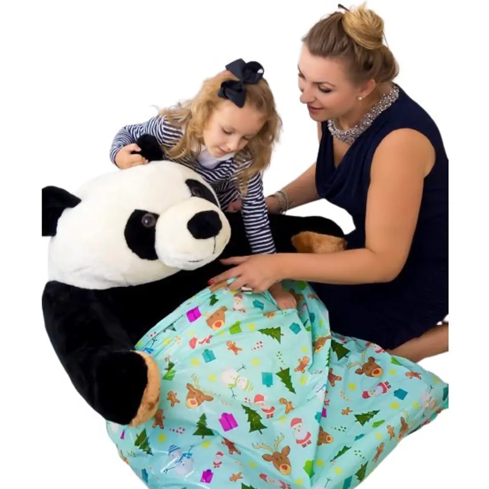 ⁨Worek upominkowy CHRISTMAS plastik XXL mix wzorów 92x110 PaKaDo⁩ w sklepie Wasserman.eu