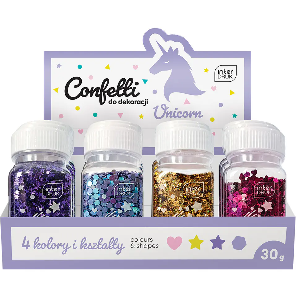 ⁨Confetti do dekoracji 30g UNICORN 12szt. INTERDRUK⁩ w sklepie Wasserman.eu