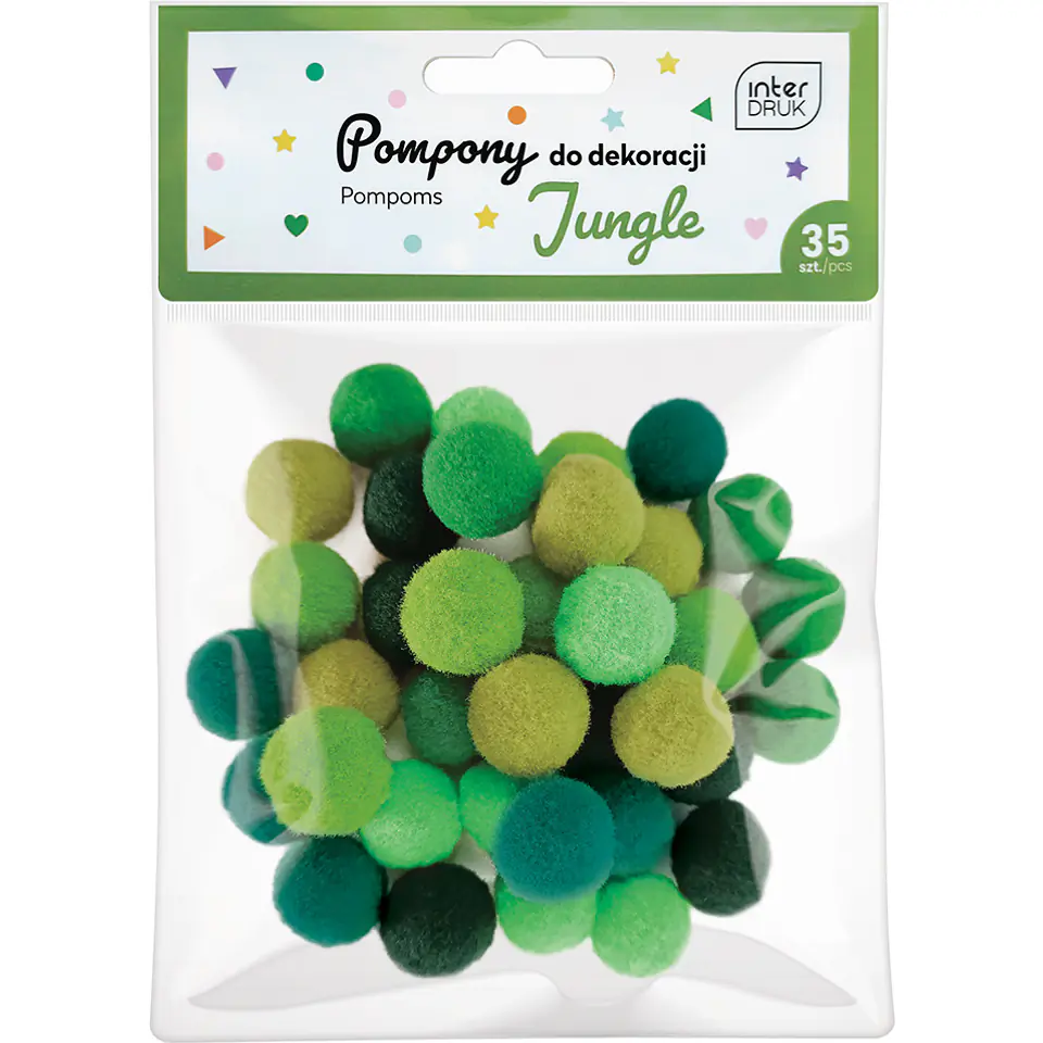 ⁨Pompony do dekoracji 35szt. JUNGLE INTERDRUK⁩ w sklepie Wasserman.eu