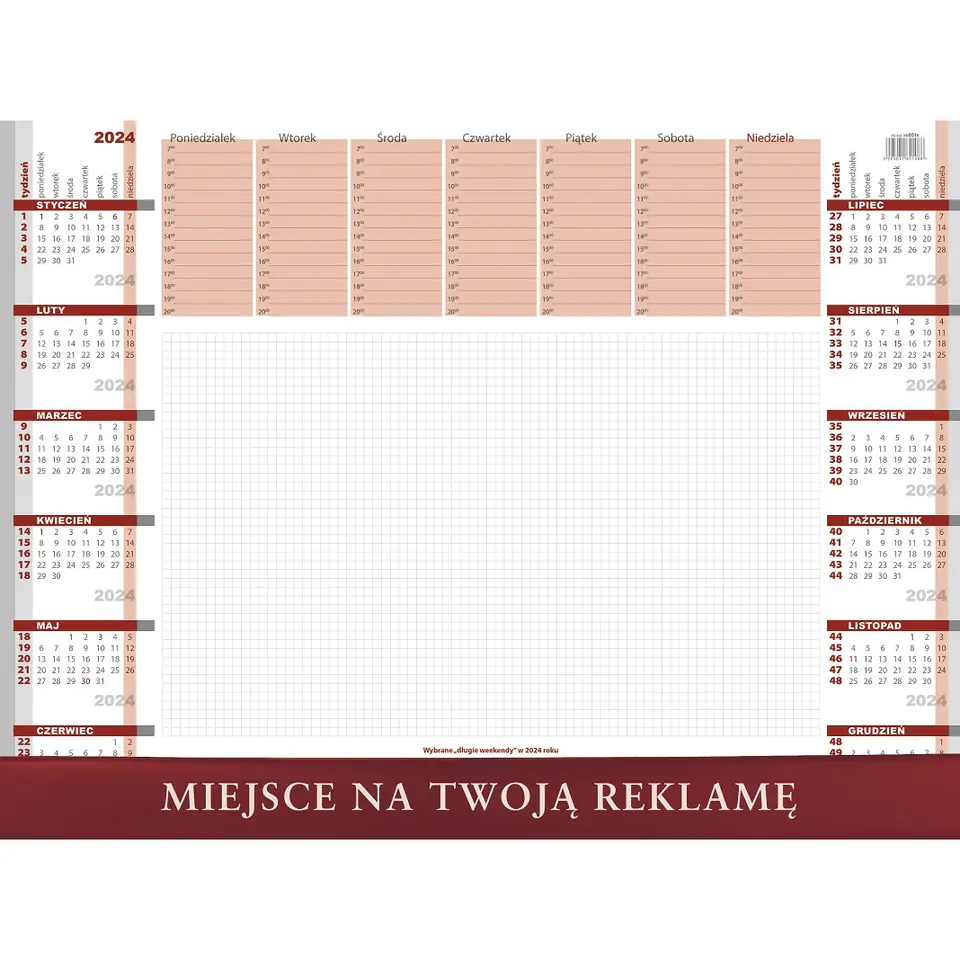 ⁨Biuwar z listwą 550x410mm 2026 KB051B Wokół Nas⁩ w sklepie Wasserman.eu