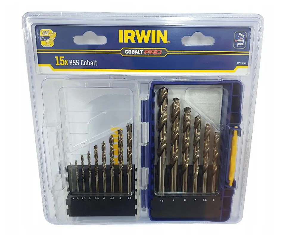 ⁨IRWIN DRILL BIT SET 15pcs. COBALT 1.5-10mm⁩ at Wasserman.eu