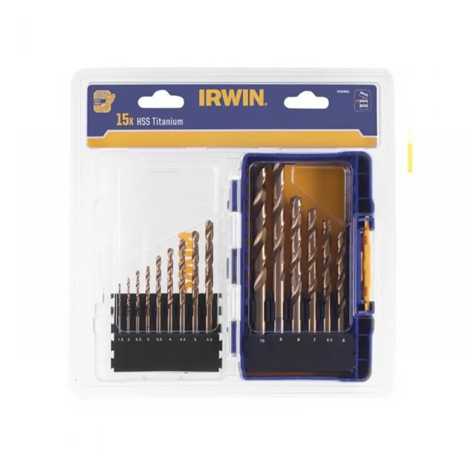KOMPLET WIERTEŁ DO METALU HSS TIN DIN338 1.5-10MM 15 SZTUK w sklepie Wasserman.eu