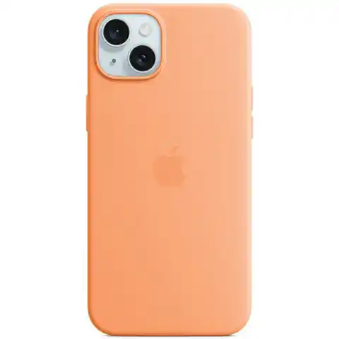 ⁨Etui Apple MT0W3ZM/A iPhone 15 6.1" MagSafe pomarańczowy/orange sorbet Silicone Case⁩ w sklepie Wasserman.eu