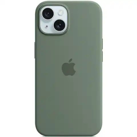 ⁨Etui Apple MT0X3ZM/A iPhone 15 6.1" MagSafe zielony cyprysowy/cypress Silicone Case⁩ w sklepie Wasserman.eu